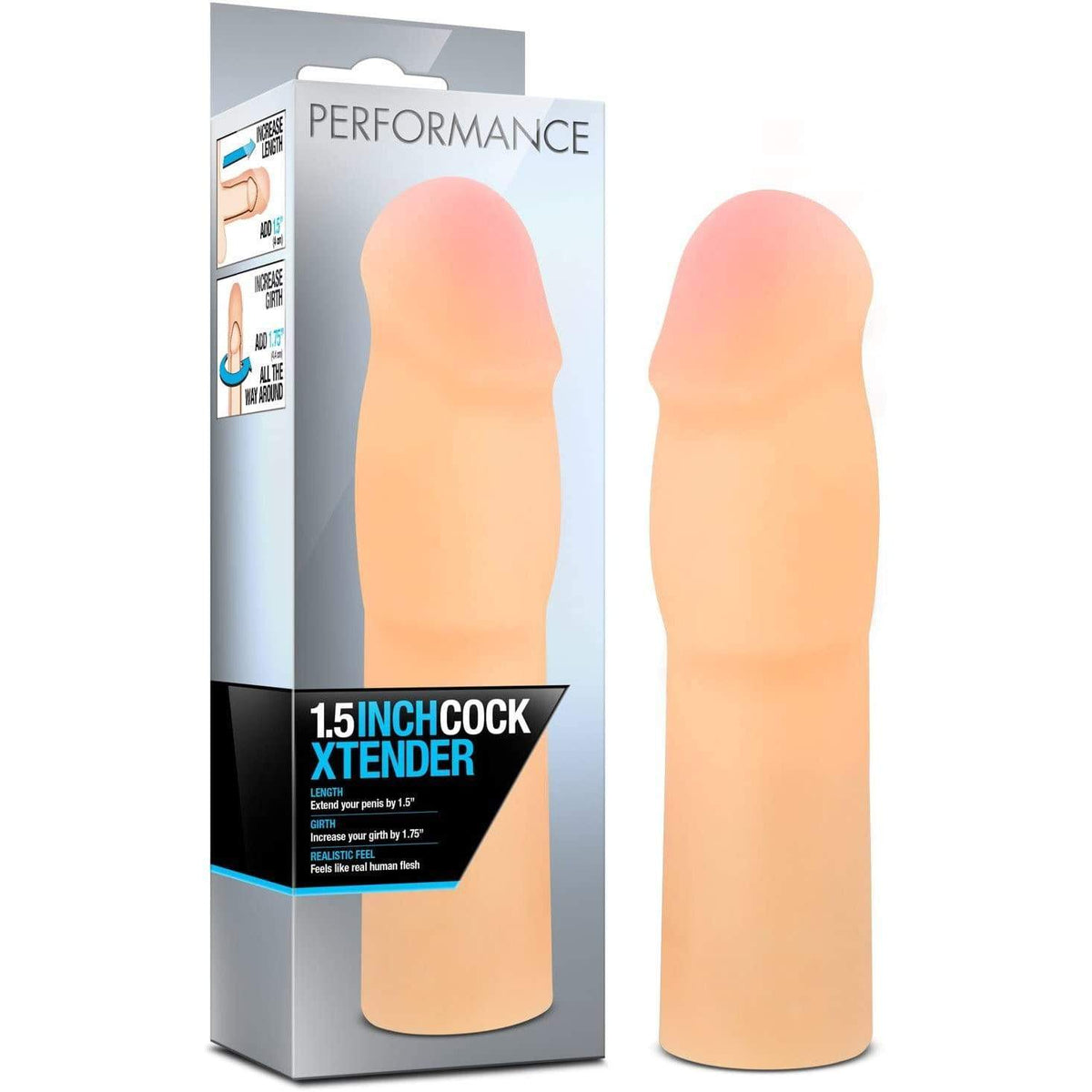 Blush Novelties - Performance Cock Xtender 1.5" (Beige) -  Cock Sleeves (Non Vibration)  Durio.sg