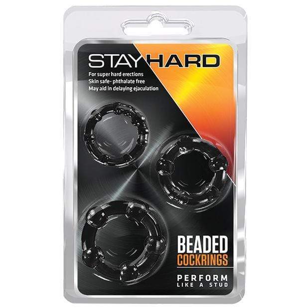 Blush Novelties - Stay Hard Beaded Cock Rings 3 Pack (Black) -  Cock Ring (Non Vibration)  Durio.sg