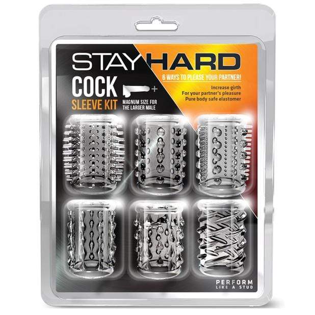 Blush Novelties - Stay Hard Cock Sleeve Kit Box of 6 (Clear) -  Cock Sleeves (Non Vibration)  Durio.sg