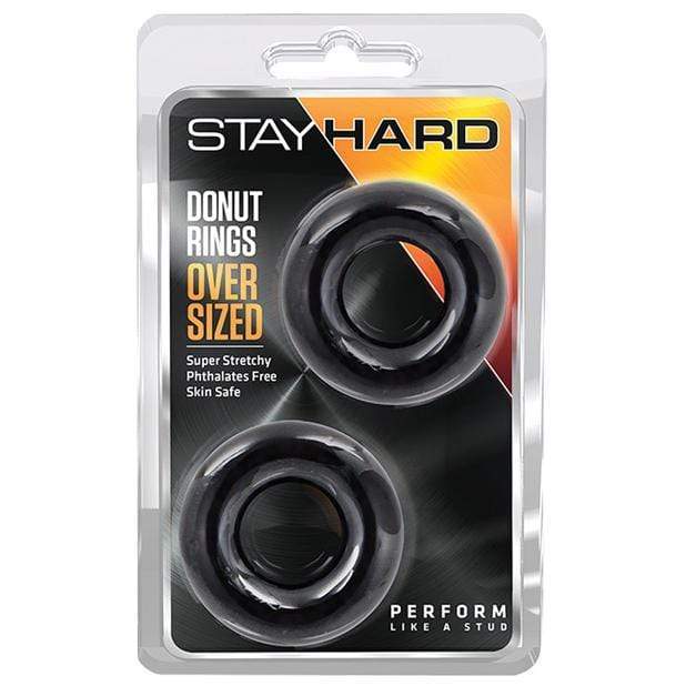 Blush Novelties - Stay Hard Donut Cock Rings Oversized Pack of 2 (Black) -  Cock Ring (Non Vibration)  Durio.sg