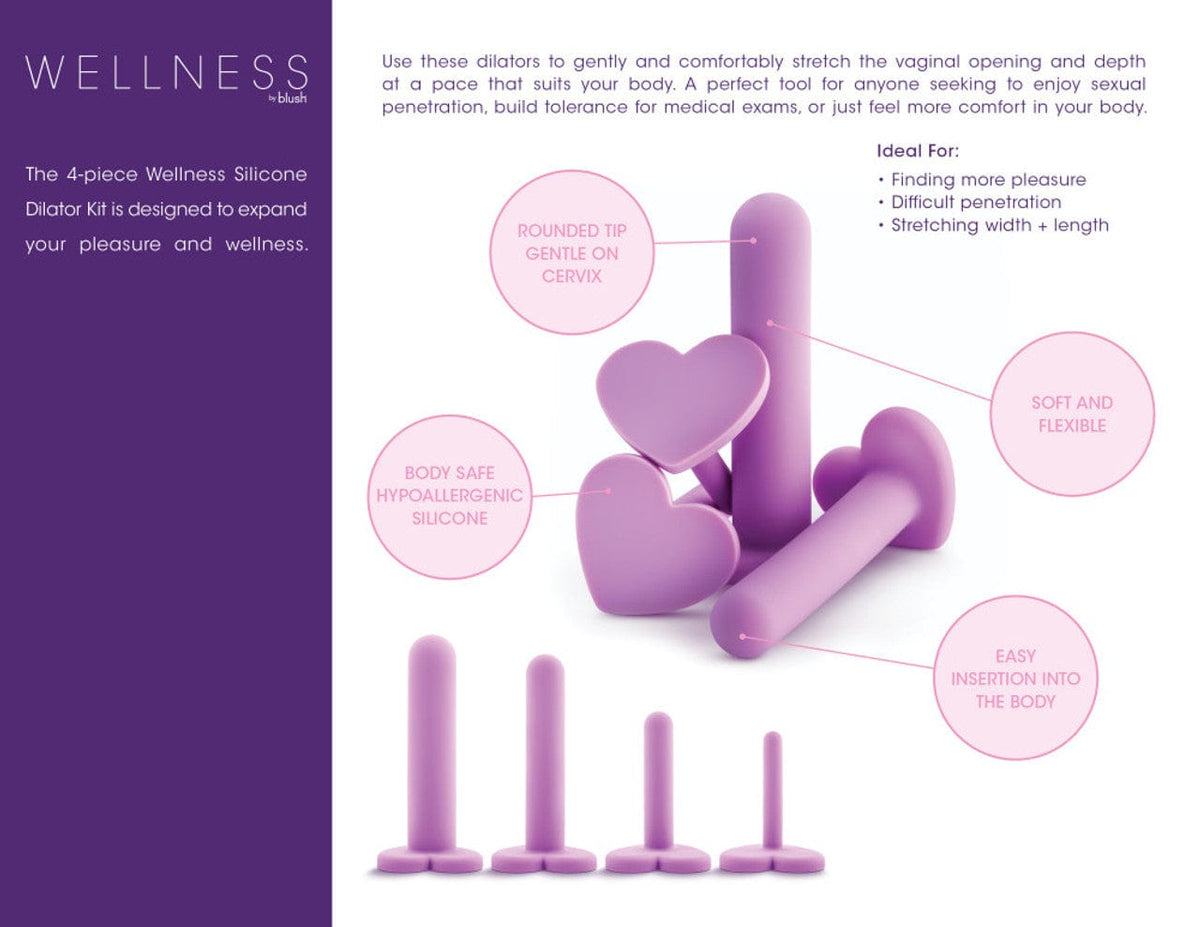 Blush Novelties - Wellness 4 Piece Vaginal Dilator Kit (Purple) -  Non Realistic Dildo w/o suction cup (Non Vibration)  Durio.sg
