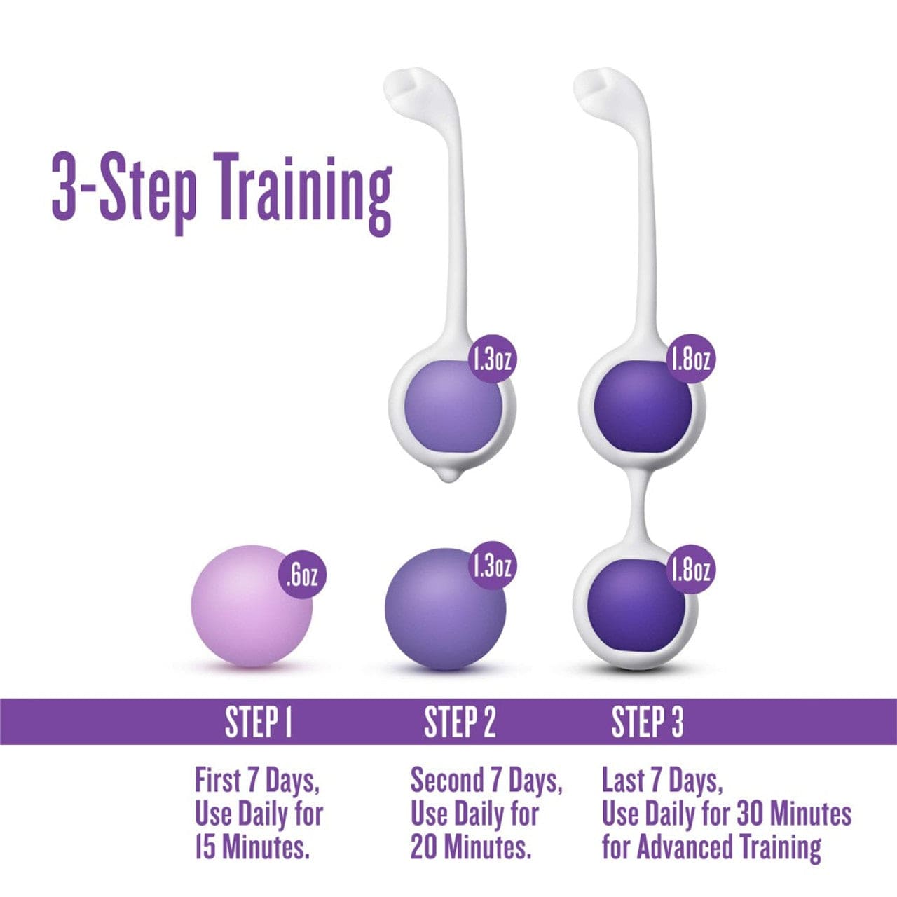 Blush Novelties - Wellness Progressive Kegel Training Kit (Purple) -  Kegel Balls (Non Vibration)  Durio.sg