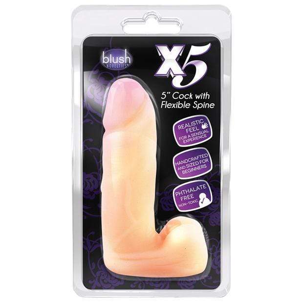 Blush Novelties - X5 Cock with Flexible Spine Dildo 5" (Beige) -  Realistic Dildo w/o suction cup (Non Vibration)  Durio.sg