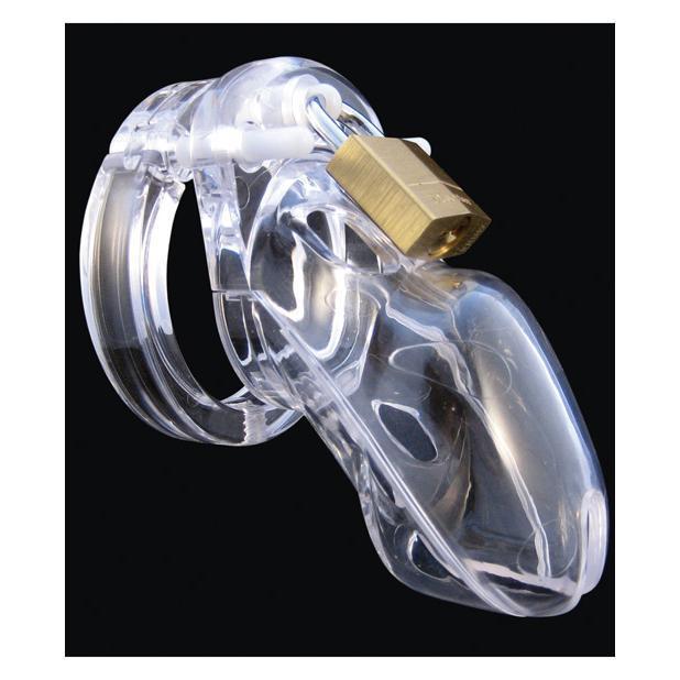 CBX - CB-3000 Male Chastity Device 3" (Clear) -  Plastic Cock Cage (Non Vibration)  Durio.sg