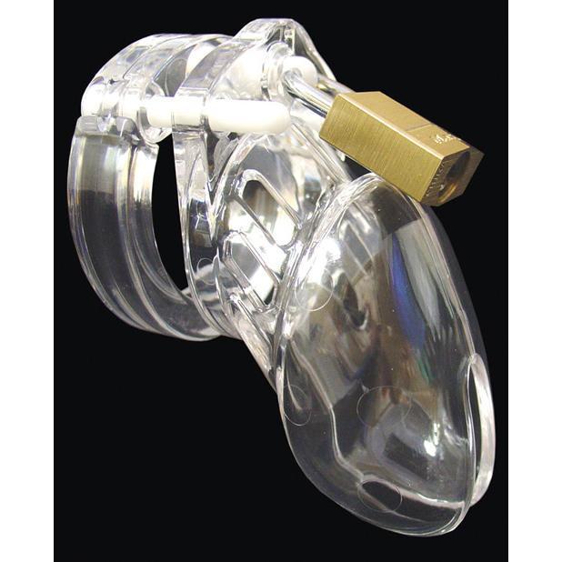 CBX - CB-6000 3 1/4" Cock Cage and Lock Set (Clear) -  Metal Cock Cage (Non Vibration)  Durio.sg