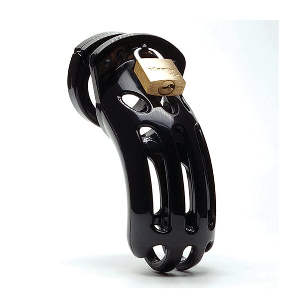 CBX - The Curve 3 3/4&quot; Curved Cock Cage and Lock Chastity Set (Black) -  Plastic Cock Cage (Non Vibration)  Durio.sg