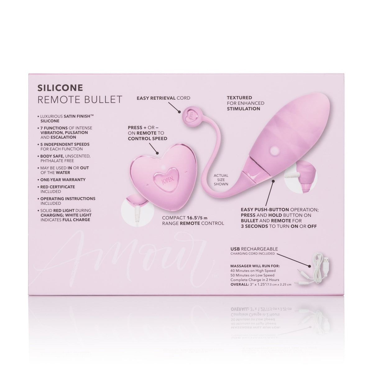 Calexotics - Amour Silicone Remote Egg Bullet Vibrator (Pink) -  Wireless Remote Control Egg (Vibration) Rechargeable  Durio.sg