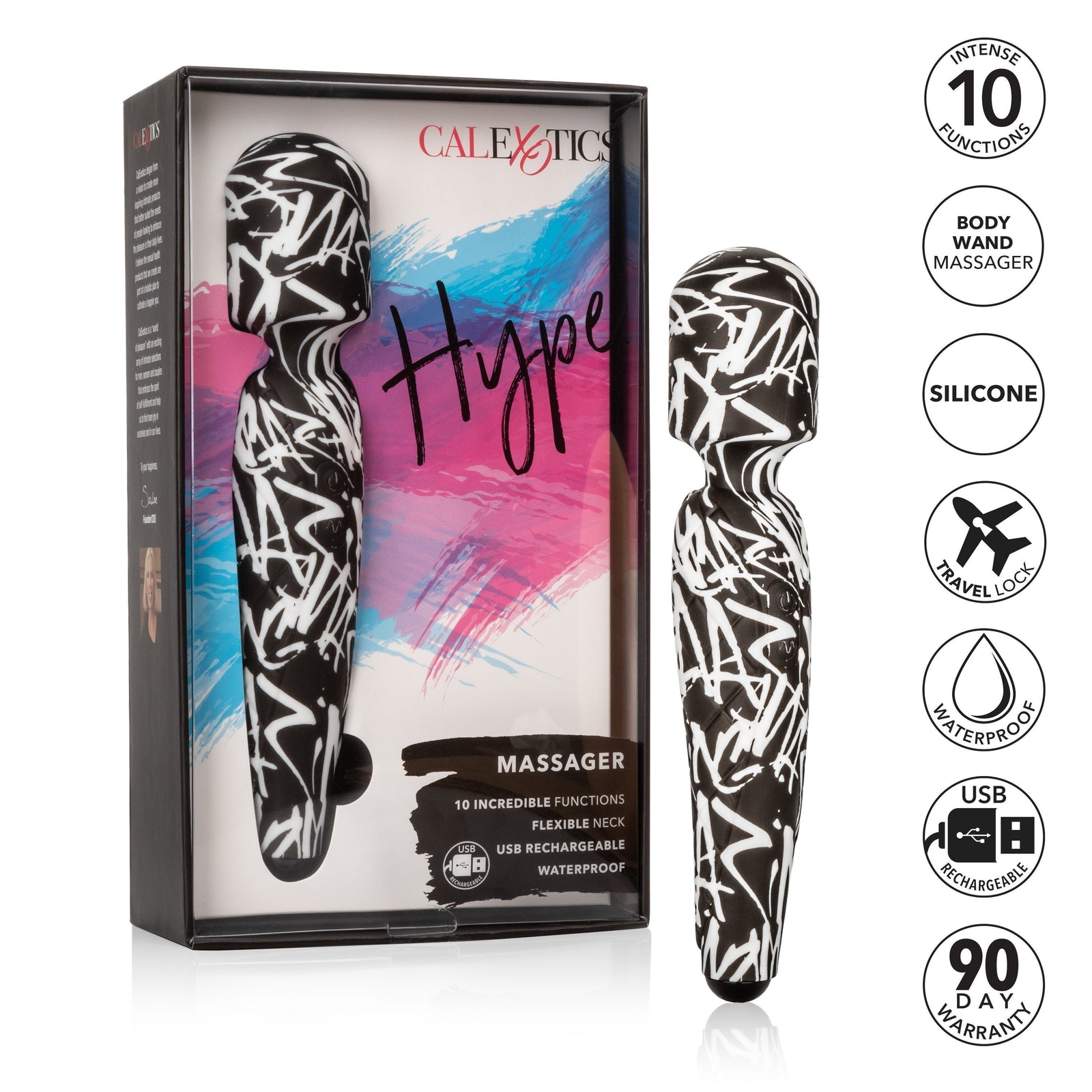 Calexotics - Hype Rechargeable Wand Massager (Multicolor) -  Wand Massagers (Vibration) Rechargeable  Durio.sg