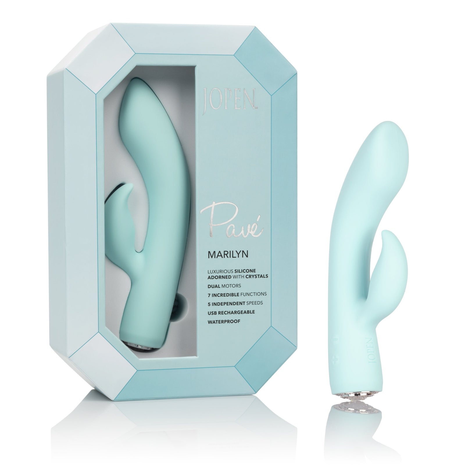 Calexotics - Pave Silicone Rabbit Vibrator Marilyn (Blue) -  Rabbit Dildo (Vibration) Rechargeable  Durio.sg