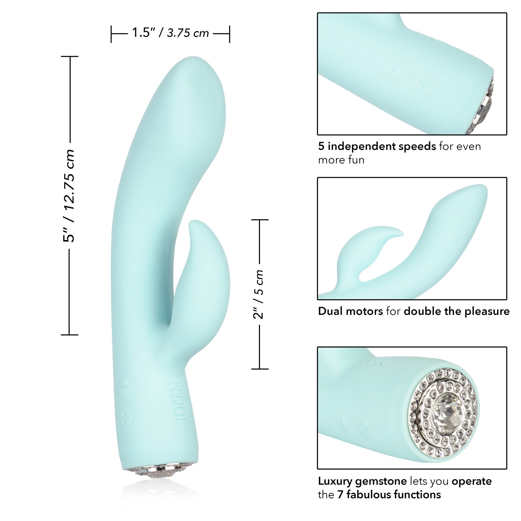 Calexotics - Pave Silicone Rabbit Vibrator Marilyn (Blue) -  Rabbit Dildo (Vibration) Rechargeable  Durio.sg