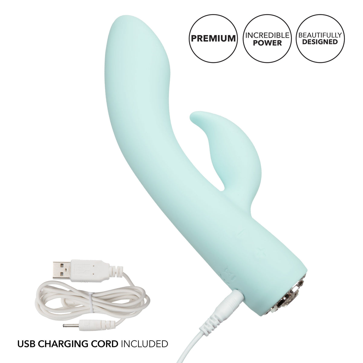 Calexotics - Pave Silicone Rabbit Vibrator Marilyn (Blue) -  Rabbit Dildo (Vibration) Rechargeable  Durio.sg