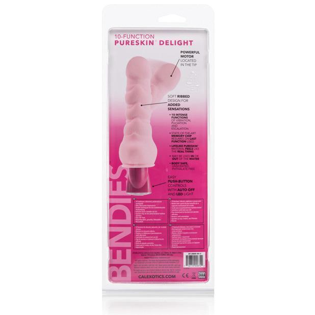 California Exotics - 10 Functions Pure Bendie Vibrator (Pink) -  Non Realistic Dildo w/o suction cup (Vibration) Non Rechargeable  Durio.sg