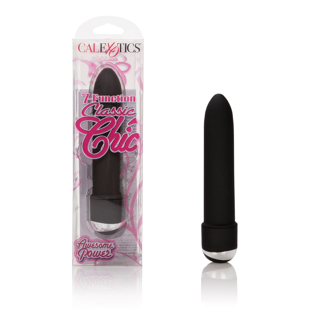 California Exotics - 7 Function Classic Chic Awesome Power Mini Vibrator (Black) -  Non Realistic Dildo w/o suction cup (Vibration) Non Rechargeable  Durio.sg
