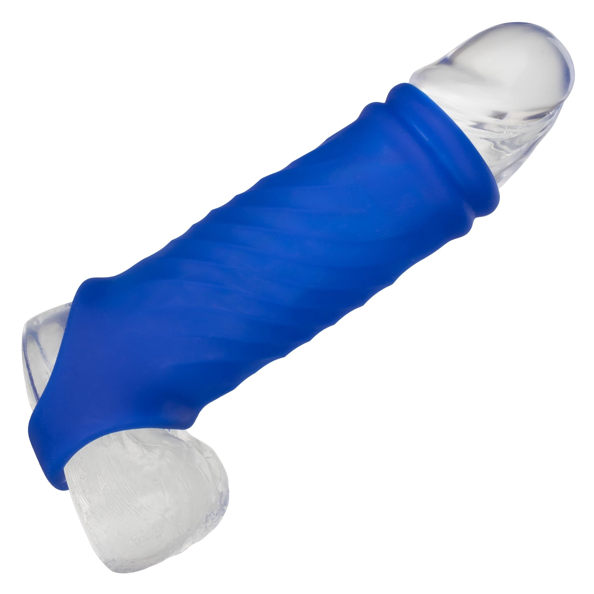 California Exotics - Admiral Liquid Silicone Wave Extension Cock Sleeve (Blue) -  Cock Sleeves (Non Vibration)  Durio.sg