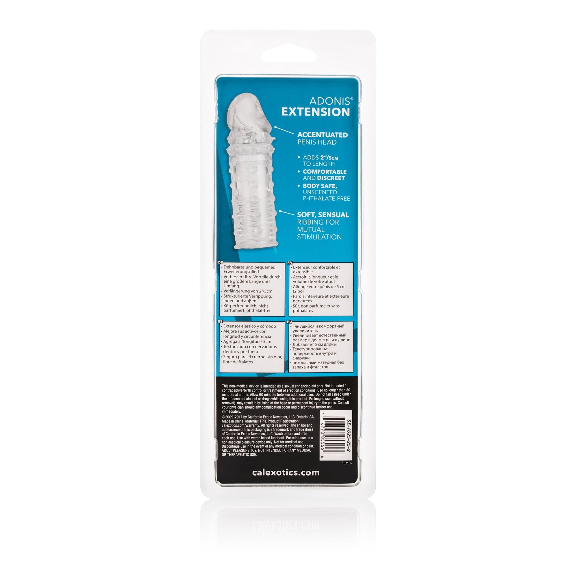 California Exotics - Adonis Penis Extension 2" (Clear) -  Cock Sleeves (Non Vibration)  Durio.sg