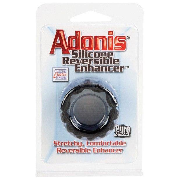 California Exotics - Adonis Silicone Reversible Enhancer (Black) -  Silicone Cock Ring (Non Vibration)  Durio.sg