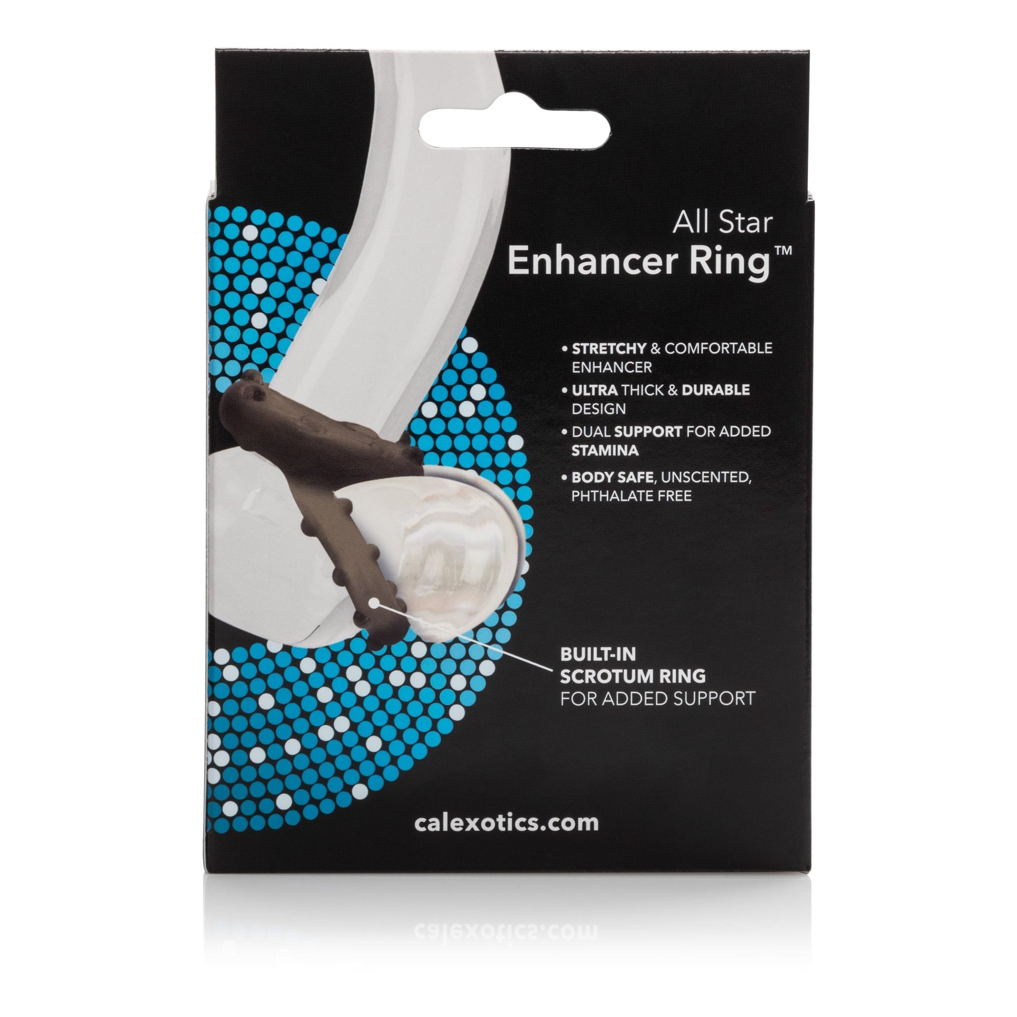 California Exotics - All Star Enhancer Cock Ring (Black) -  Rubber Cock Ring (Non Vibration)  Durio.sg