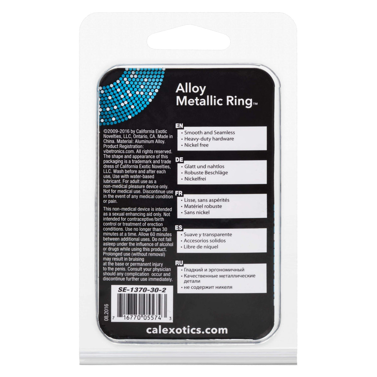 California Exotics - Alloy Metallic Cock Ring Extra Large (Silver) -  Metal Cock Ring (Non Vibration)  Durio.sg