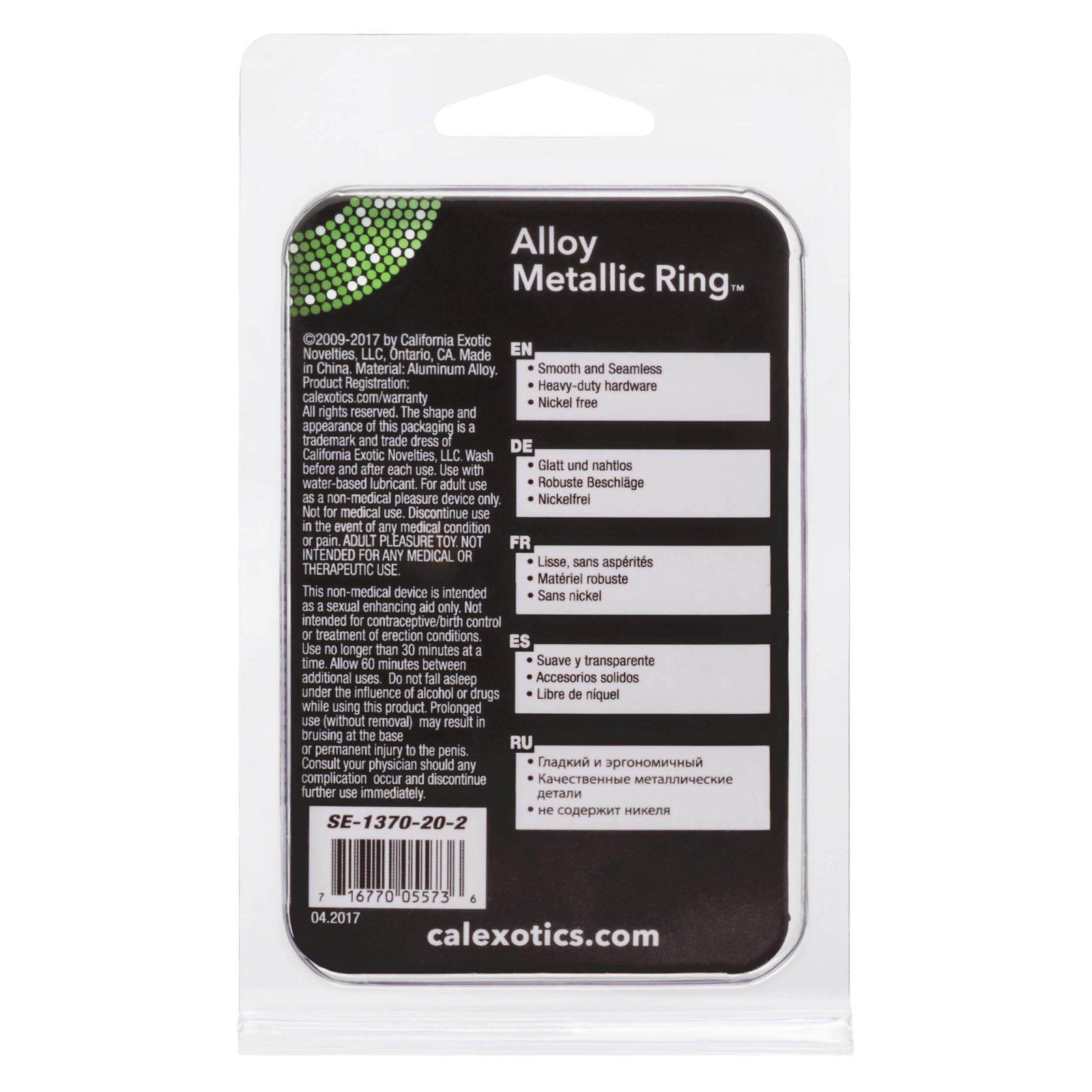 California Exotics - Alloy Metallic Cock Ring Large (Silver) -  Metal Cock Ring (Non Vibration)  Durio.sg