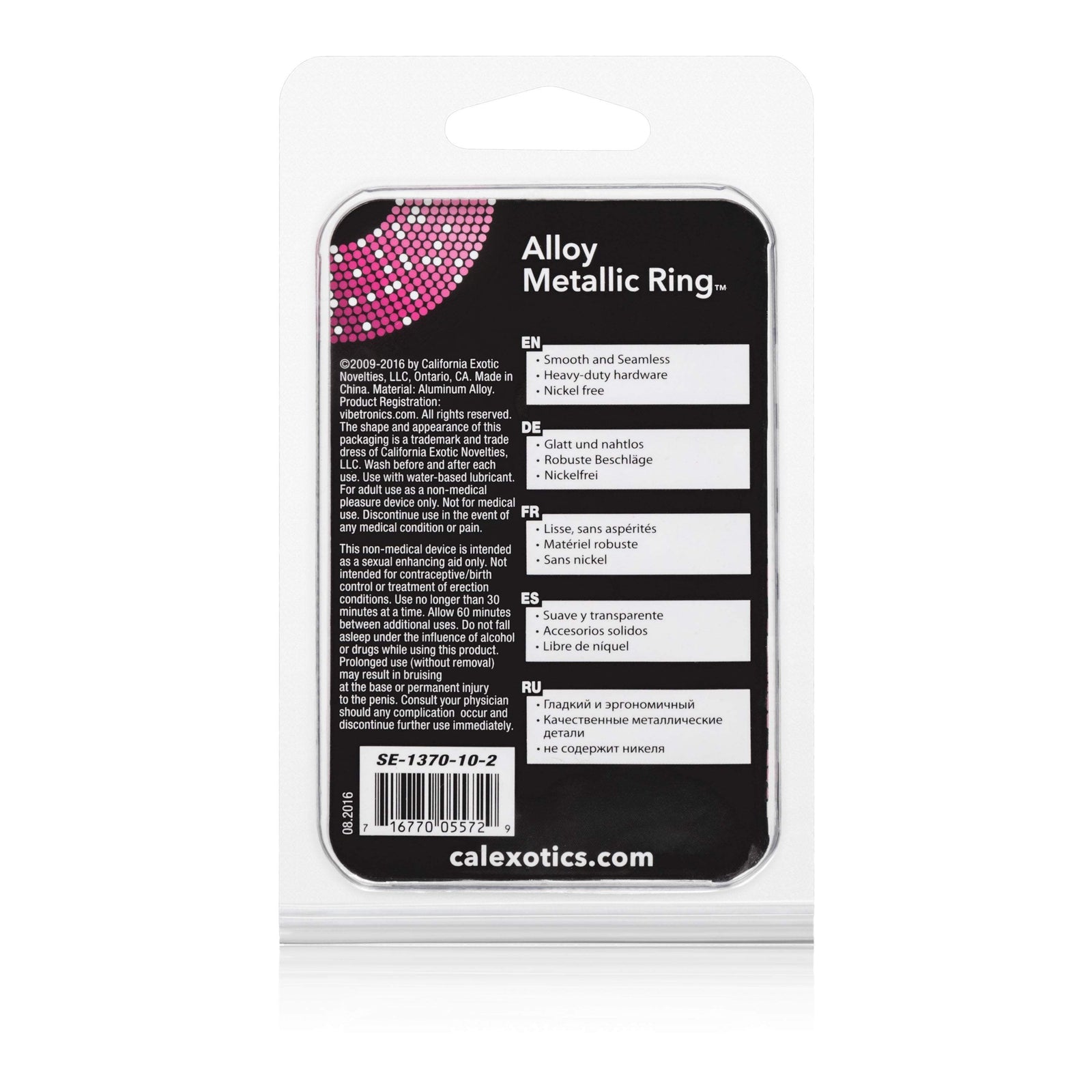 California Exotics - Alloy Metallic Cock Ring Medium (Silver) -  Metal Cock Ring (Non Vibration)  Durio.sg