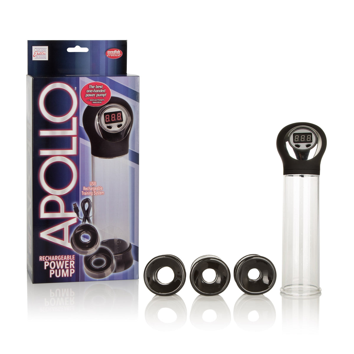 California Exotics - Apollo Rechargeable Power Penis Pump (Clear) -  Penis Pump (Non Vibration)  Durio.sg