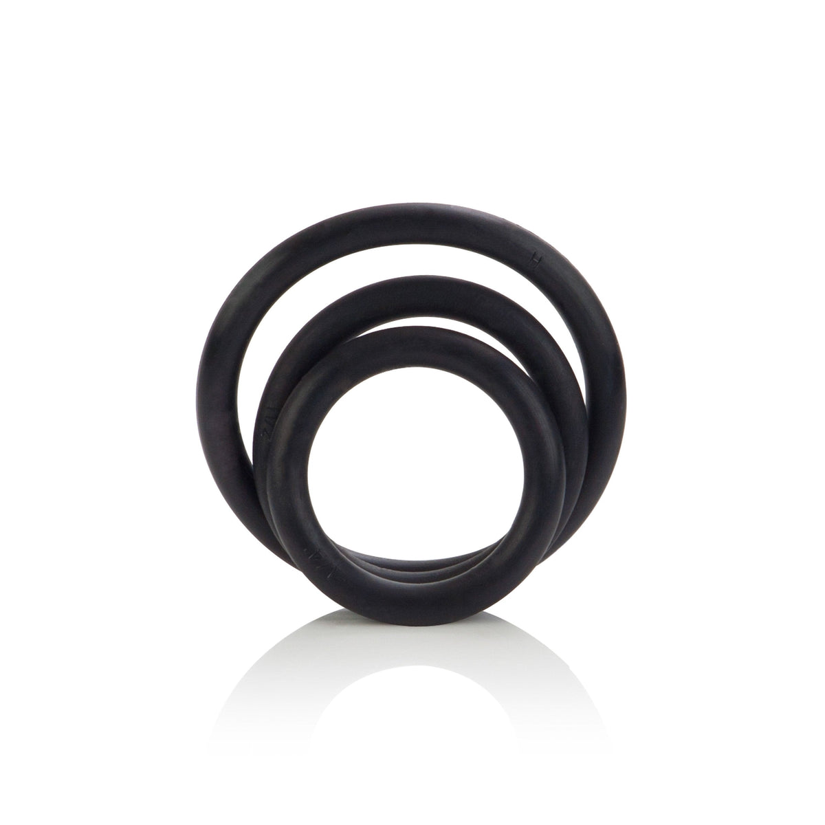 California Exotics - Black Rubber Ring Set (Black) -  Rubber Cock Ring (Non Vibration)  Durio.sg
