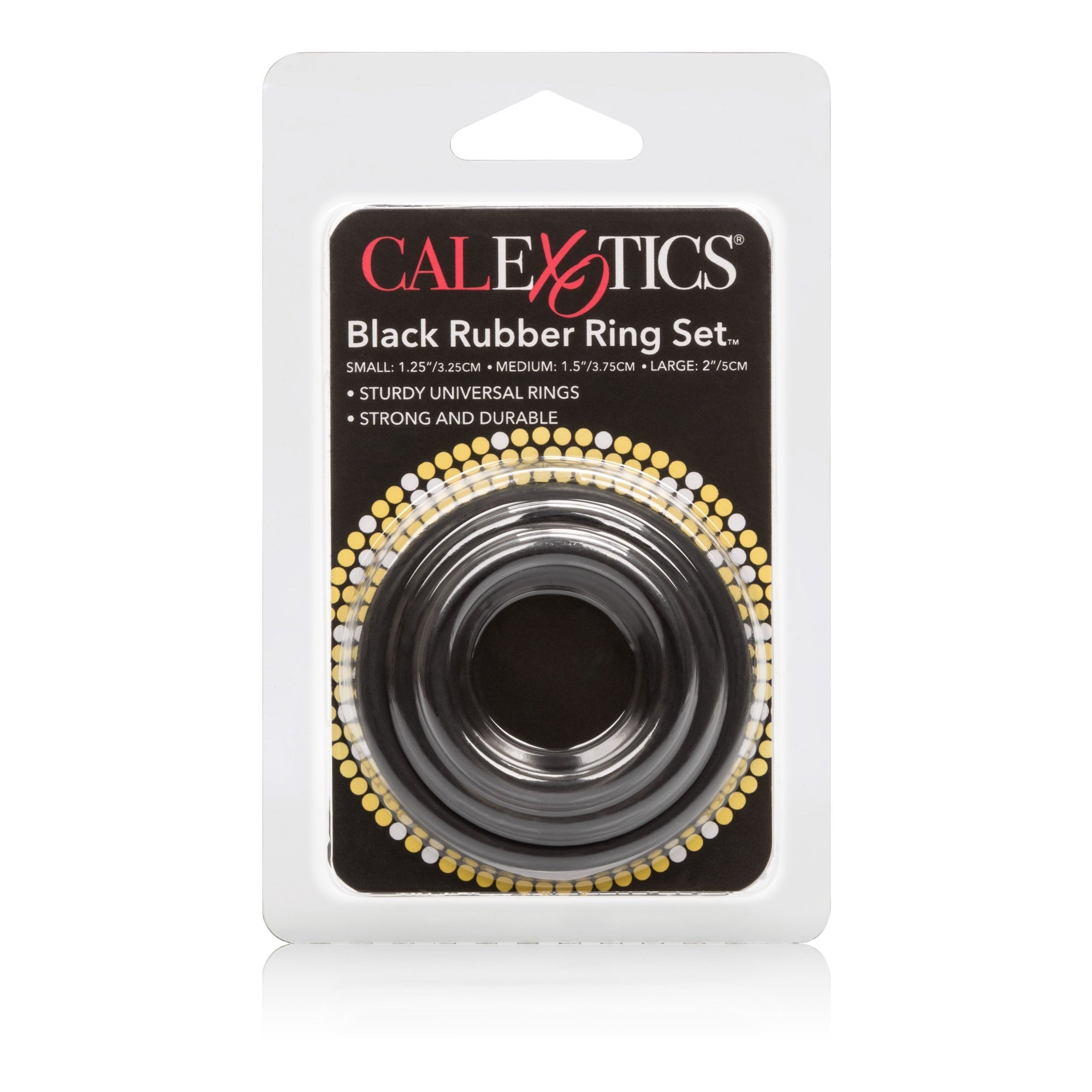 California Exotics - Black Rubber Ring Set (Black) -  Rubber Cock Ring (Non Vibration)  Durio.sg