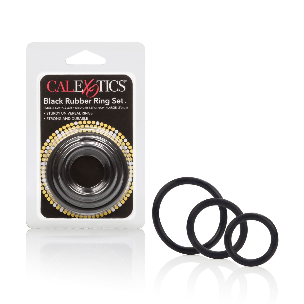 California Exotics - Black Rubber Ring Set (Black) -  Rubber Cock Ring (Non Vibration)  Durio.sg