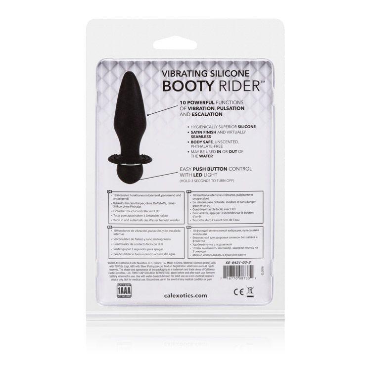California Exotics - Booty Rider Vibrating Silicone Butt Plug (Black) -  Anal Plug (Vibration) Non Rechargeable  Durio.sg