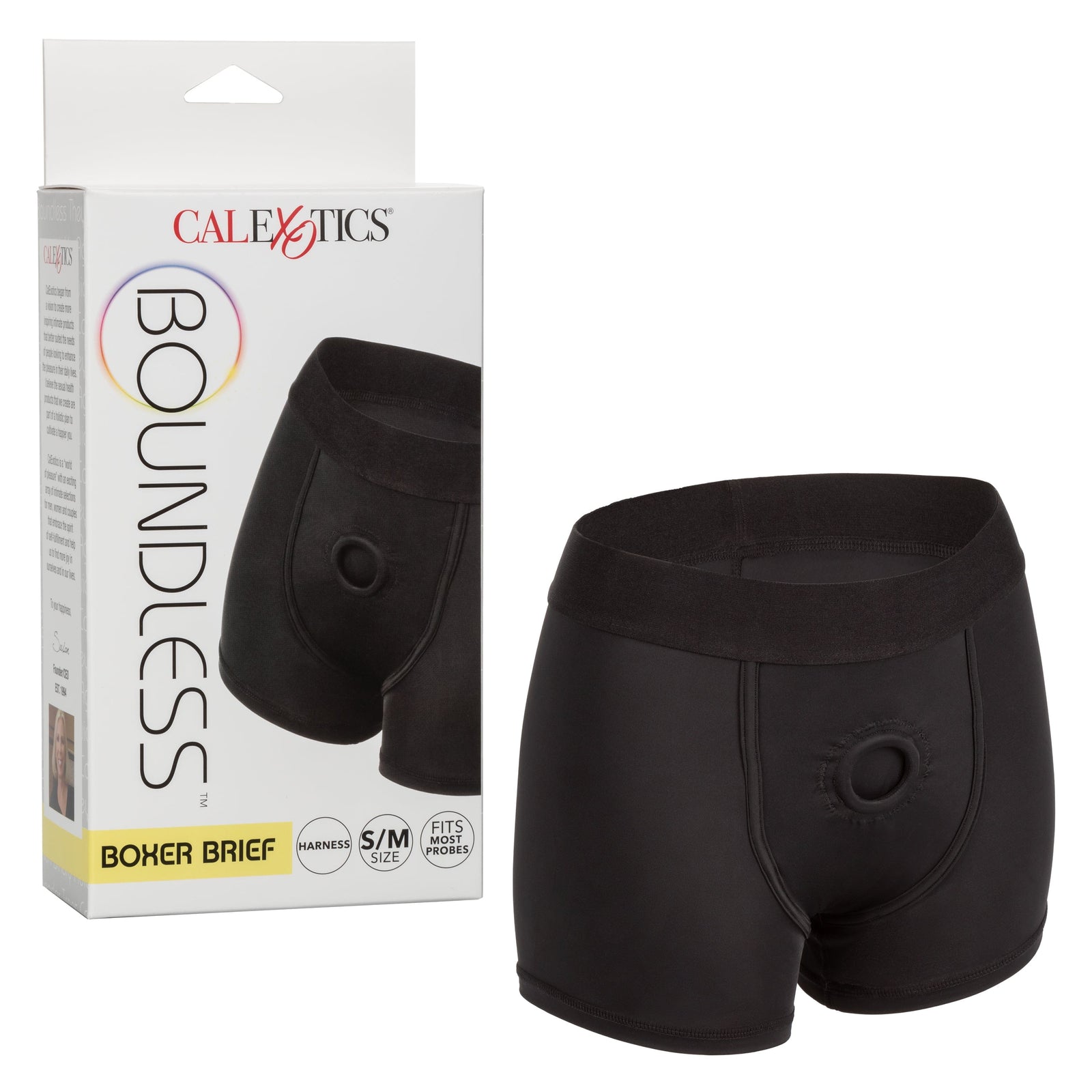 California Exotics - Boundless Boxer Brief Strap On Harness S/M (Black) -  Strap On w/o Dildo  Durio.sg