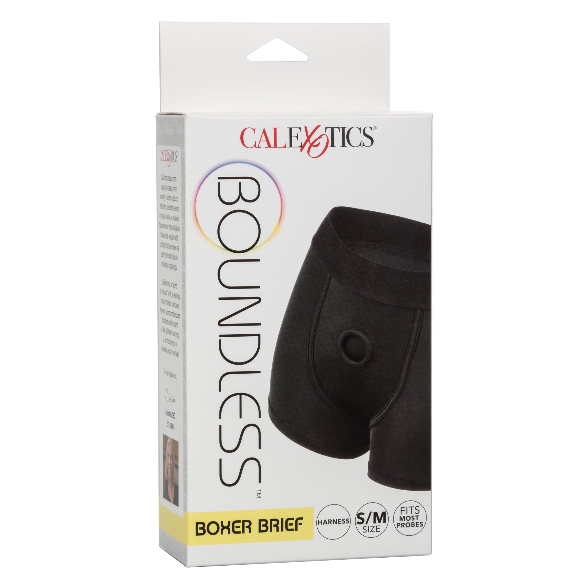 California Exotics - Boundless Boxer Brief Strap On Harness S/M (Black) -  Strap On w/o Dildo  Durio.sg