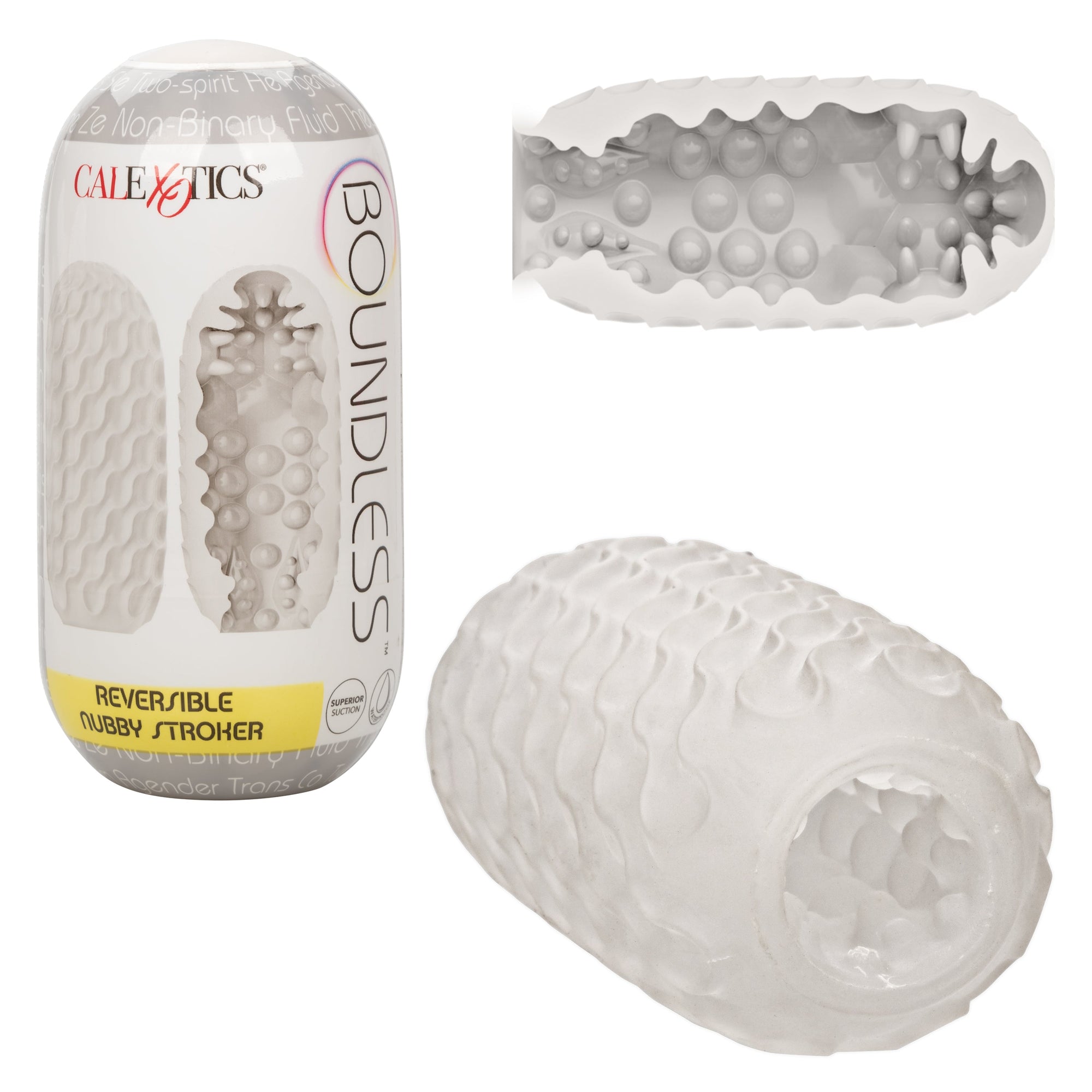 California Exotics - Boundless Reversible Nubby Soft Stroker (White) -  Masturbator Soft Stroker (Non Vibration)  Durio.sg
