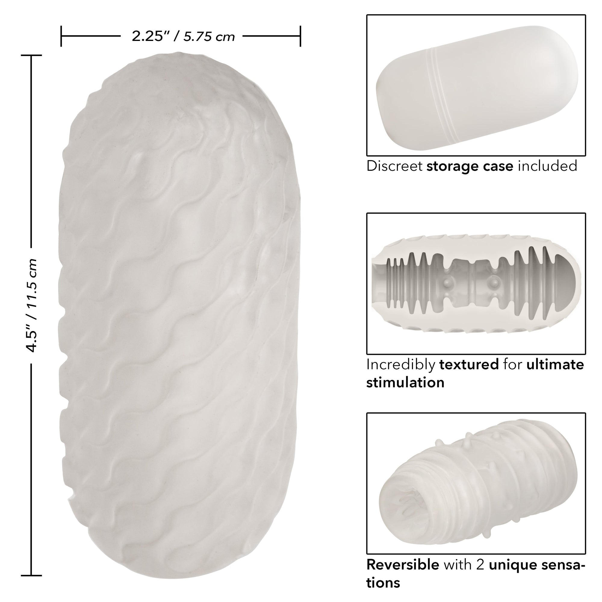California Exotics - Boundless Reversible Ribbed Soft Stroker (White) -  Masturbator Soft Stroker (Non Vibration)  Durio.sg