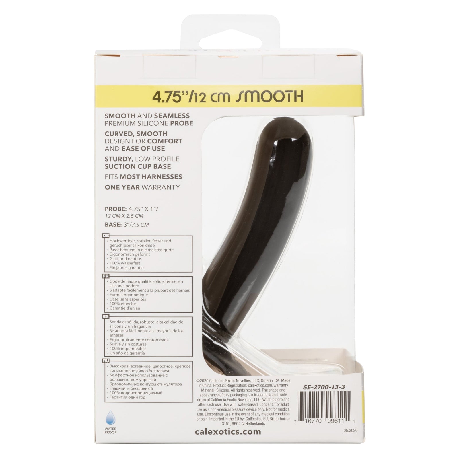 California Exotics - Boundless Smooth Pegging Probe Strap on Dildo 4.75" (Black) -  Non Realistic Dildo with suction cup (Non Vibration)  Durio.sg