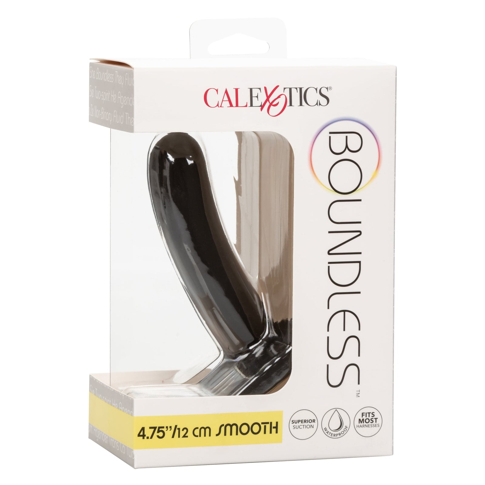 California Exotics - Boundless Smooth Pegging Probe Strap on Dildo 4.75" (Black) -  Non Realistic Dildo with suction cup (Non Vibration)  Durio.sg