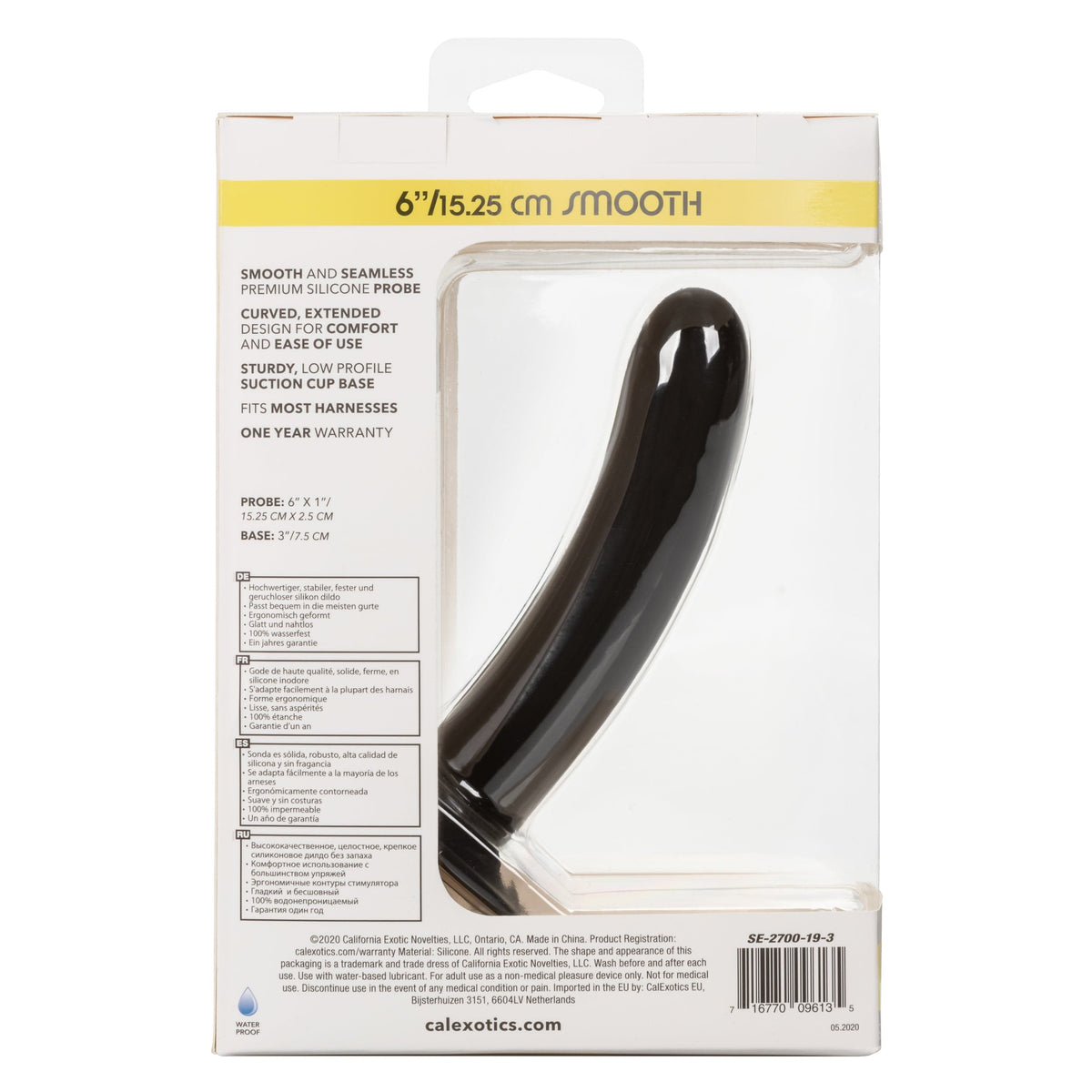 California Exotics - Boundless Smooth Pegging Probe Strap on Dildo 6" (Black) -  Non Realistic Dildo with suction cup (Non Vibration)  Durio.sg