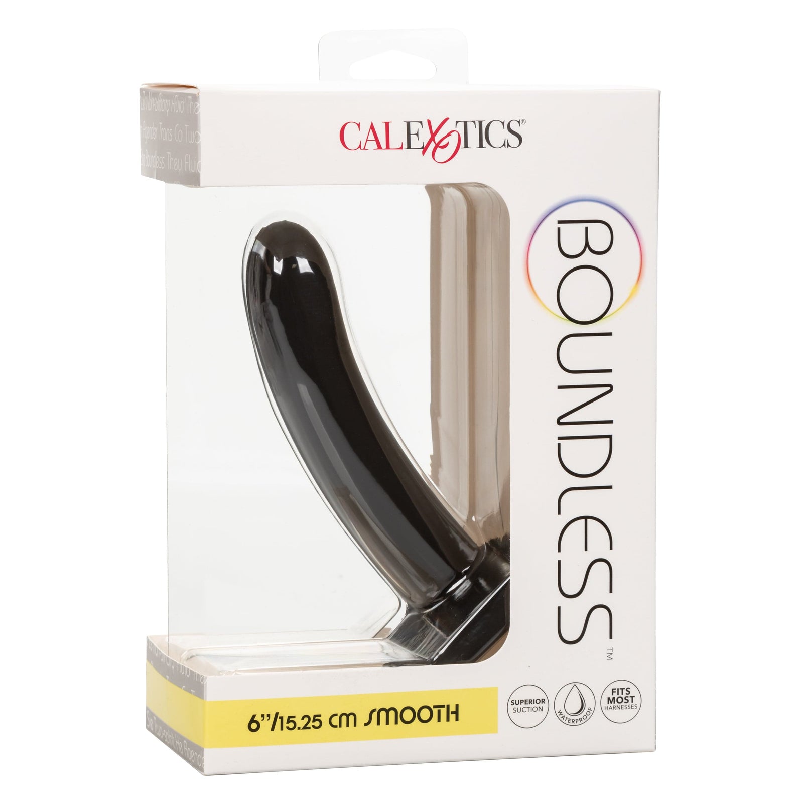 California Exotics - Boundless Smooth Pegging Probe Strap on Dildo 6" (Black) -  Non Realistic Dildo with suction cup (Non Vibration)  Durio.sg