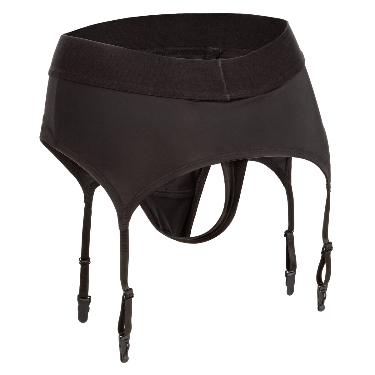 California Exotics - Boundless Thong with Garter Strap On S/M (Black) -  Strap On w/o Dildo  Durio.sg