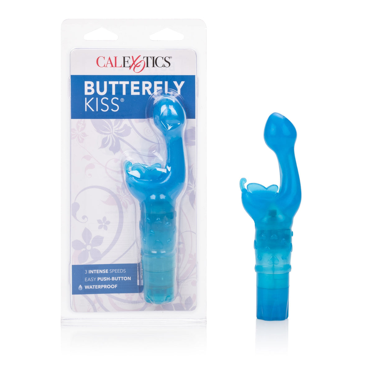 California Exotics - Butterfly Kiss Clit Massager (Blue) -  Clit Massager (Vibration) Non Rechargeable  Durio.sg