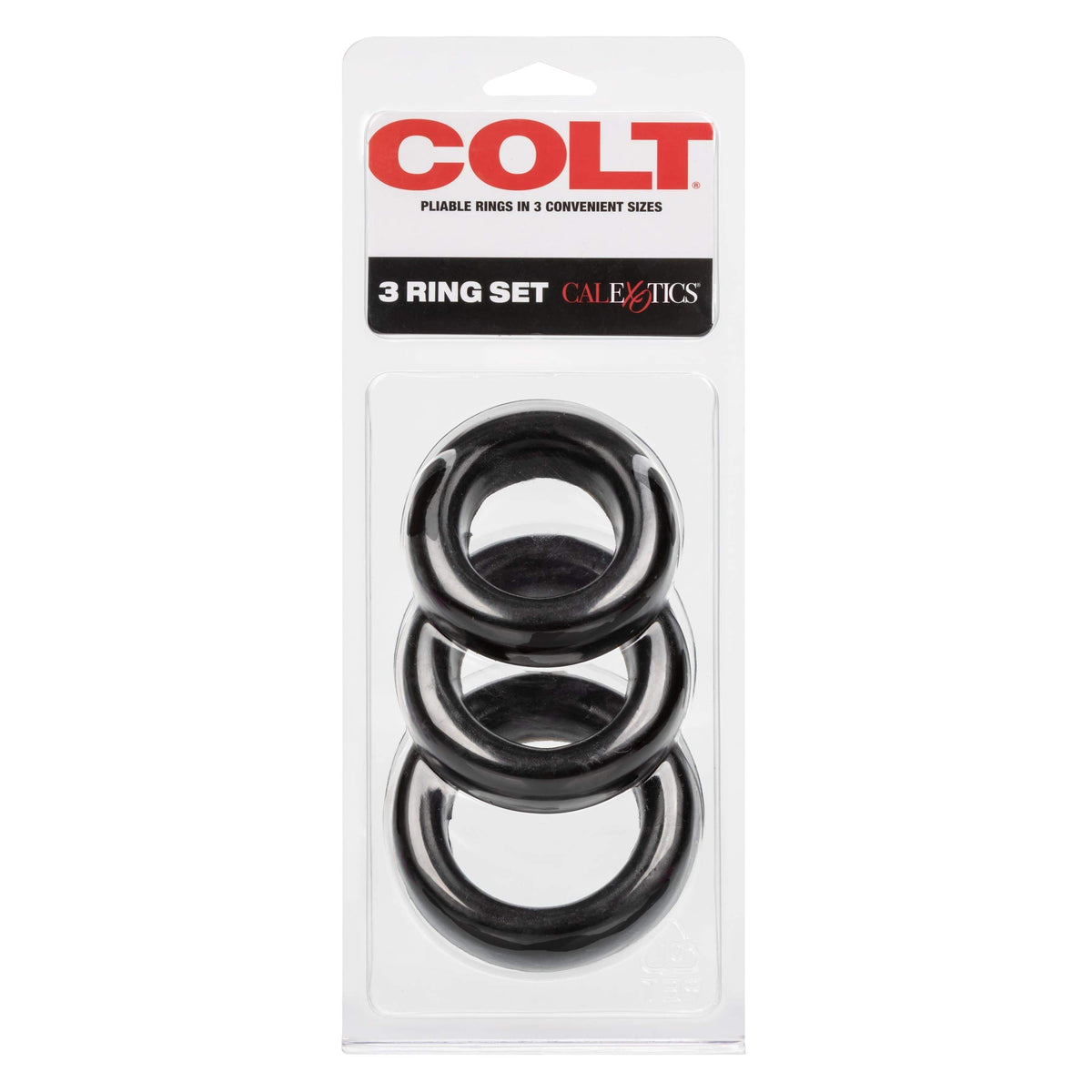 California Exotics - COLT 3 Cock Ring Set (Black) -  Cock Ring (Non Vibration)  Durio.sg