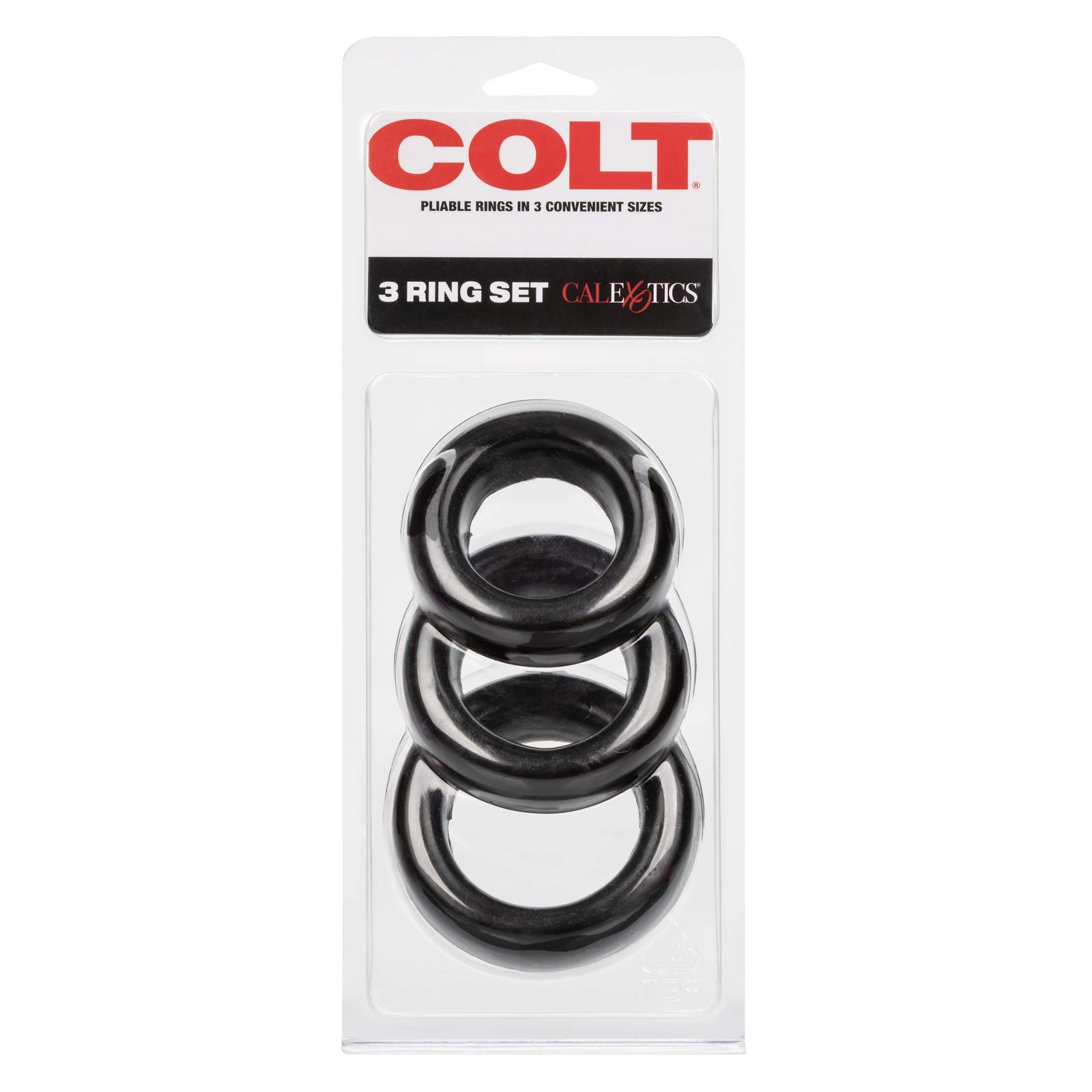 California Exotics - COLT 3 Cock Ring Set (Black) -  Cock Ring (Non Vibration)  Durio.sg