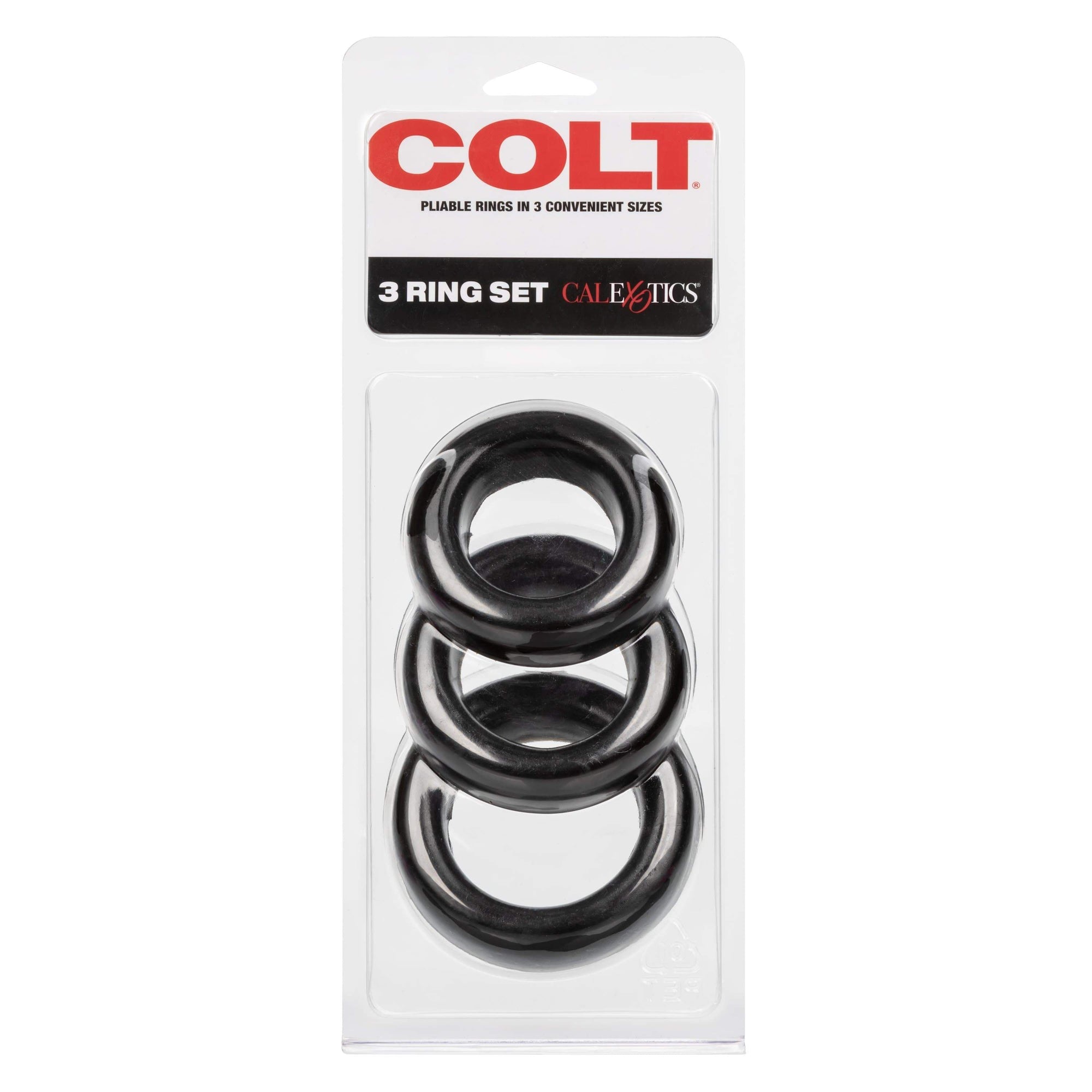 California Exotics - COLT 3 Cock Ring Set (Black) -  Cock Ring (Non Vibration)  Durio.sg