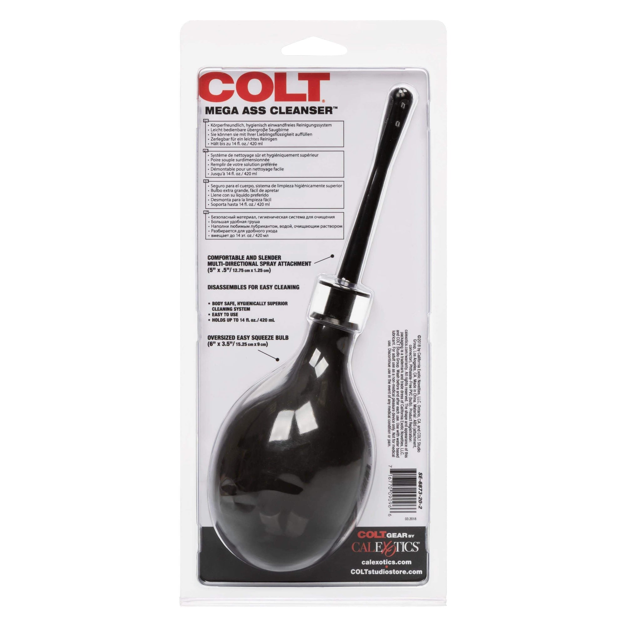 California Exotics - COLT Mega Ass Anal Douche Cleanser (Black) -  Anal Douche (Non Vibration)  Durio.sg