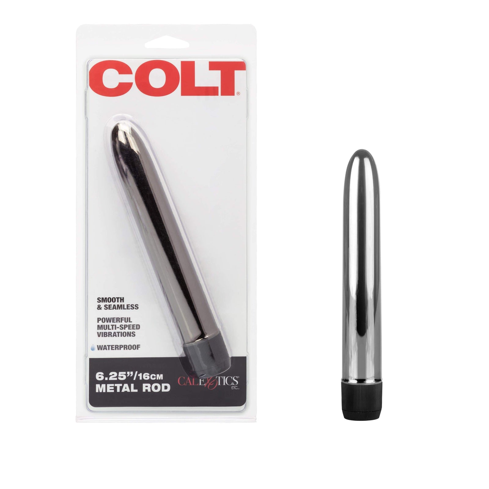 California Exotics - COLT Metal Rod Vibrator 6.25" (Silver) -  Non Realistic Dildo w/o suction cup (Vibration) Non Rechargeable  Durio.sg