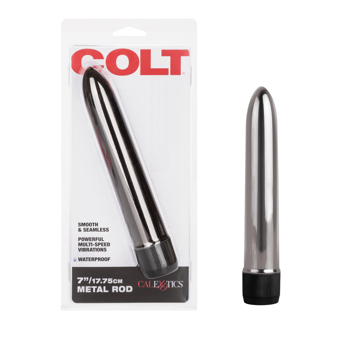 California Exotics - COLT Metal Rod Vibrator 7&quot; (Silver) -  Non Realistic Dildo w/o suction cup (Vibration) Non Rechargeable  Durio.sg
