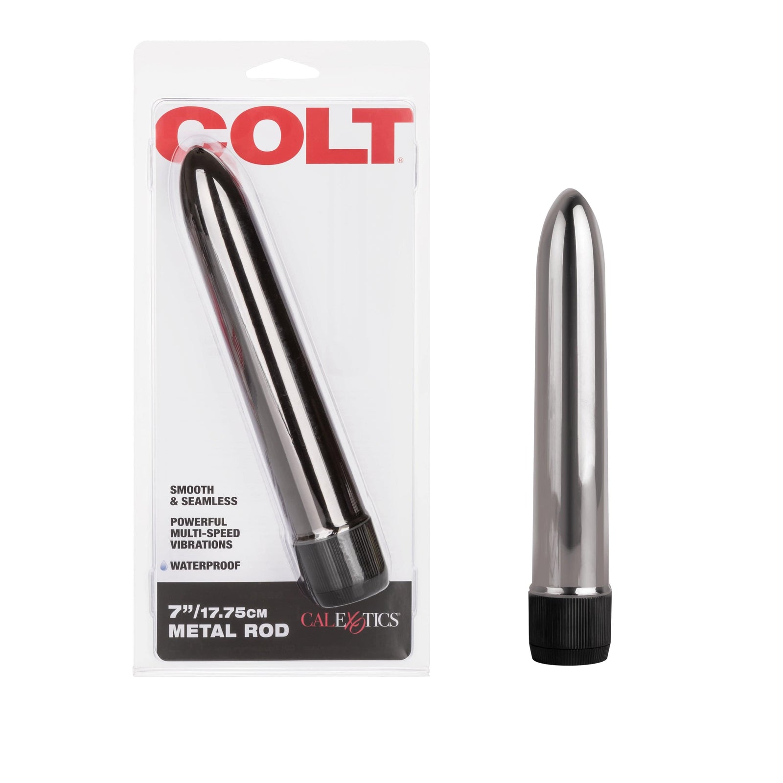 California Exotics - COLT Metal Rod Vibrator 7" (Silver) -  Non Realistic Dildo w/o suction cup (Vibration) Non Rechargeable  Durio.sg