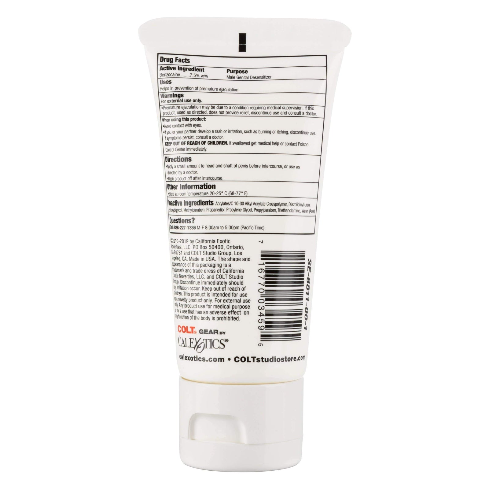 California Exotics - COLT Sta Hard Male Genital Desensitizer Cream 2oz -  Delayer  Durio.sg