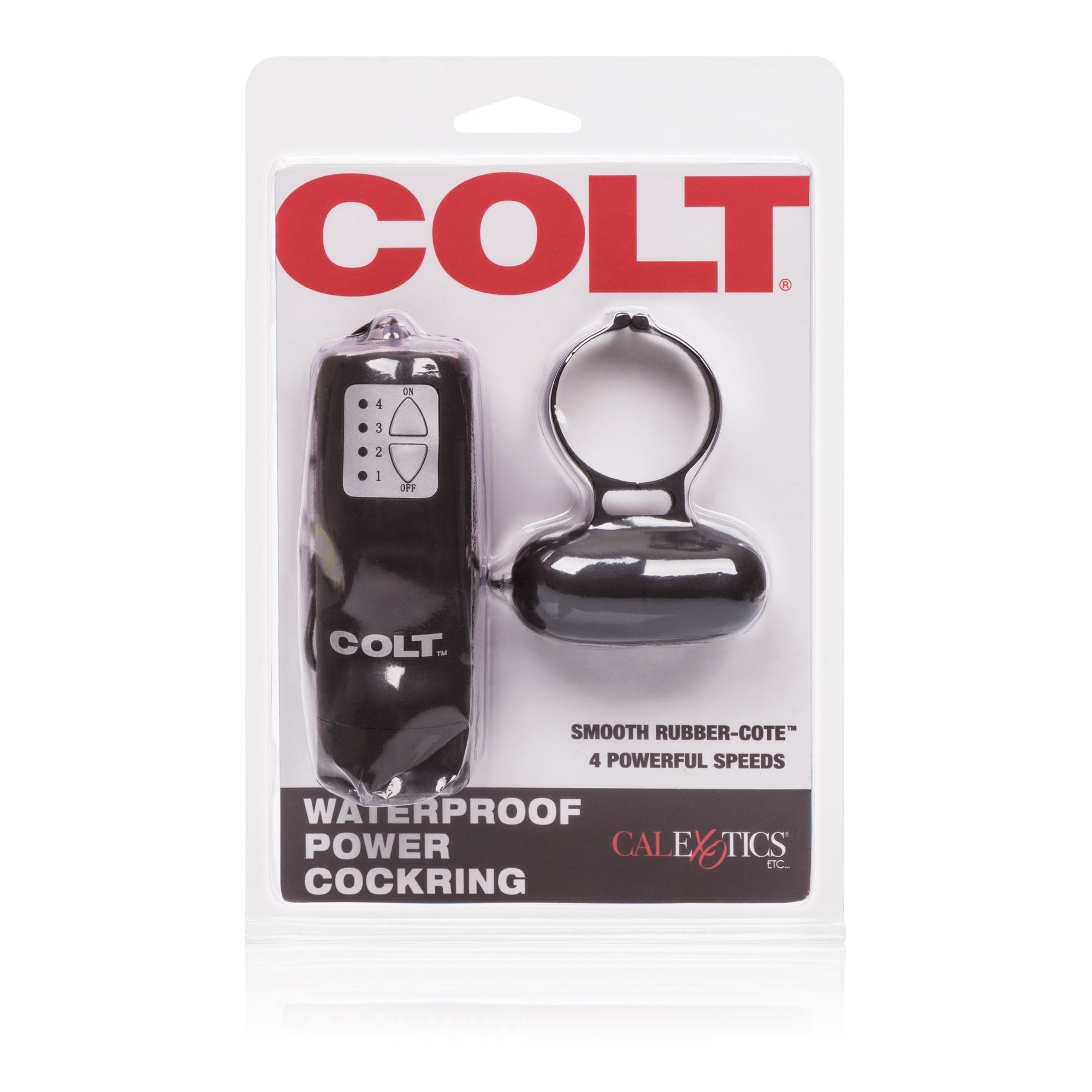 California Exotics - COLT Waterproof Power Cock Ring (Black) -  Remote Control Cock Ring (Vibration) Non Rechargeable  Durio.sg