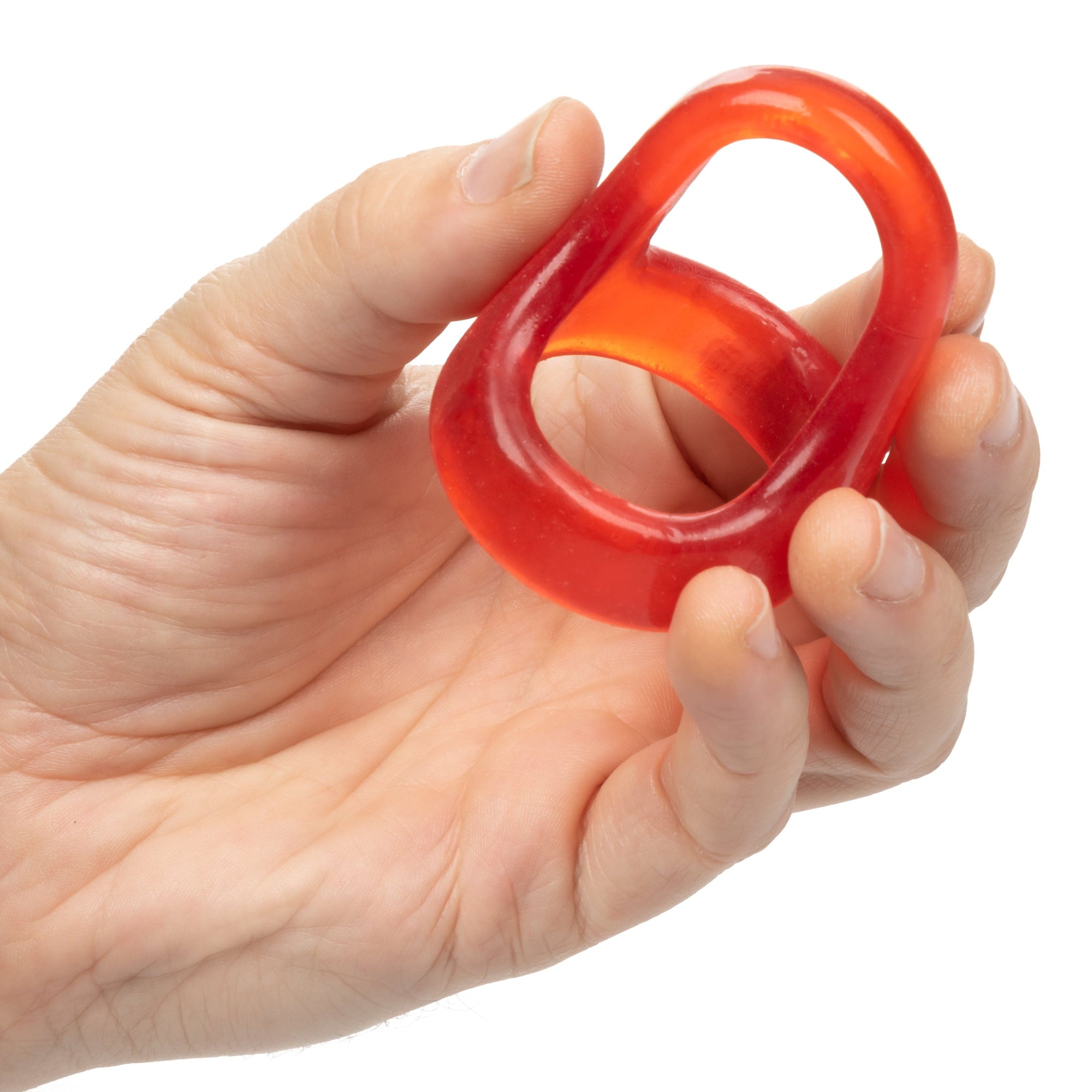 California Exotics - COLT XL Snug Tugger Dual Support Cock Ring (Red) -  Rubber Cock Ring (Non Vibration)  Durio.sg
