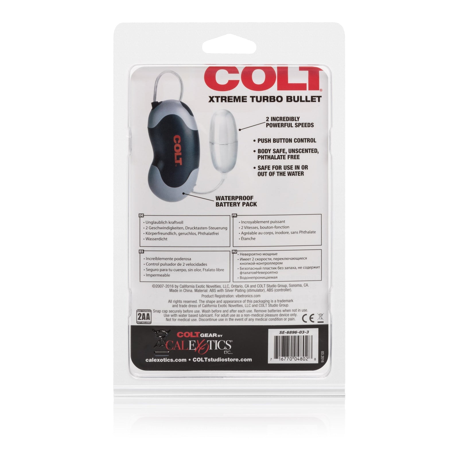 California Exotics - COLT Xtreme Turbo Bullet Vibrator (Silver) -  Wired Remote Control Egg (Vibration) Non Rechargeable  Durio.sg